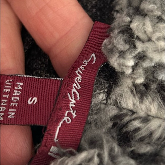 Women's Black Sweater with Gray Fur Trim - Picture 6 of 6